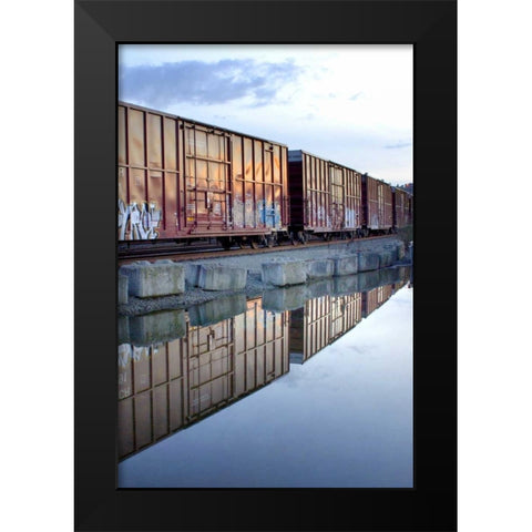 Rail Art Reflections Black Modern Wood Framed Art Print by Taylor, Douglas