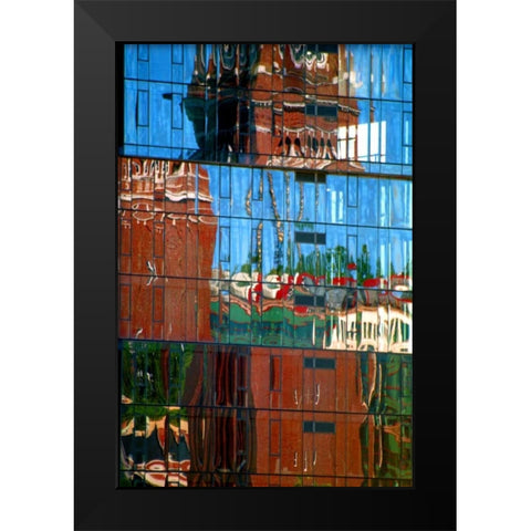 King Street Reflections Black Modern Wood Framed Art Print by Taylor, Douglas