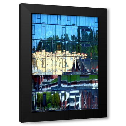 City Reflections Black Modern Wood Framed Art Print by Taylor, Douglas