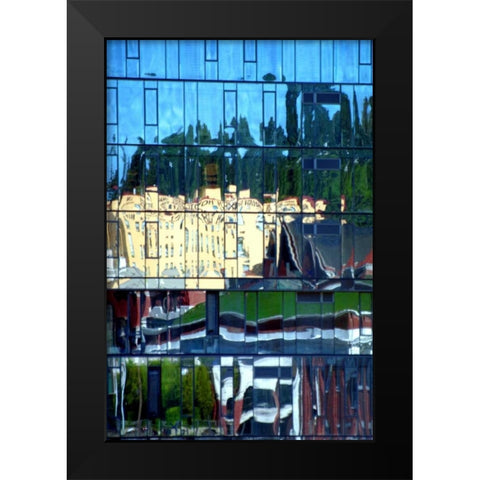 City Reflections Black Modern Wood Framed Art Print by Taylor, Douglas