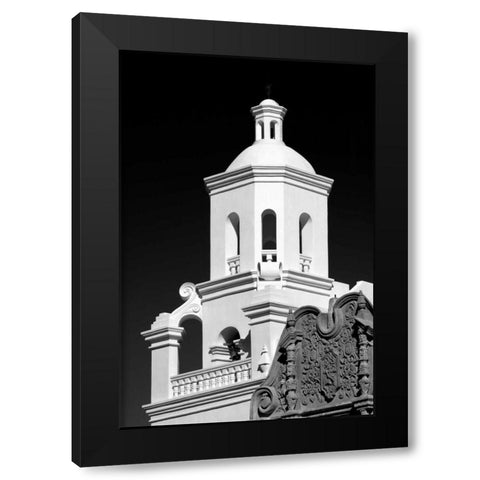 West Bell Tower BW Black Modern Wood Framed Art Print by Taylor, Douglas