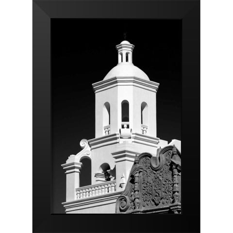West Bell Tower BW Black Modern Wood Framed Art Print by Taylor, Douglas