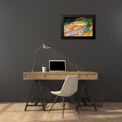 Outback Abstract Black Modern Wood Framed Art Print by Taylor, Douglas