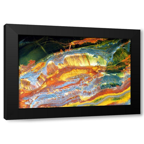 Outback Abstract Black Modern Wood Framed Art Print with Double Matting by Taylor, Douglas