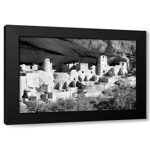 Cliff Palace Pueblo BW Black Modern Wood Framed Art Print with Double Matting by Taylor, Douglas