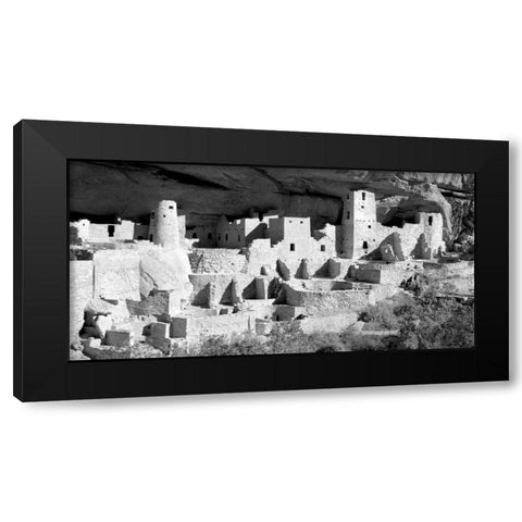 Cliff Palace at Mesa Verde BW Black Modern Wood Framed Art Print by Taylor, Douglas