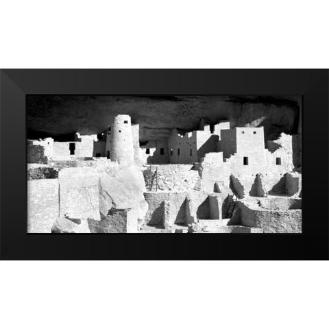 Cliff Palace Ruins BW Black Modern Wood Framed Art Print by Taylor, Douglas