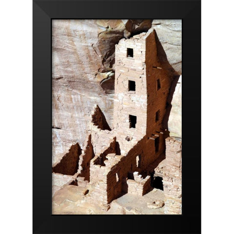 Square Tower House Black Modern Wood Framed Art Print by Taylor, Douglas