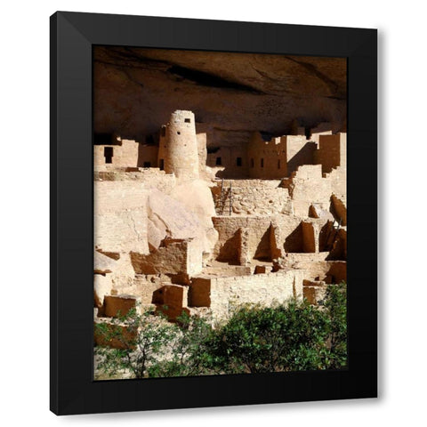 Cliff Palace Pueblo Portrait Black Modern Wood Framed Art Print with Double Matting by Taylor, Douglas