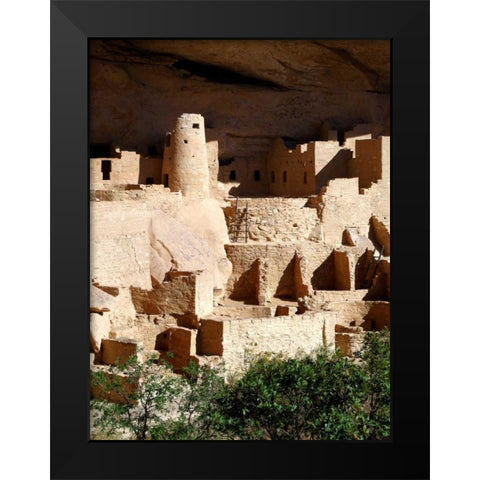 Cliff Palace Pueblo Portrait Black Modern Wood Framed Art Print by Taylor, Douglas