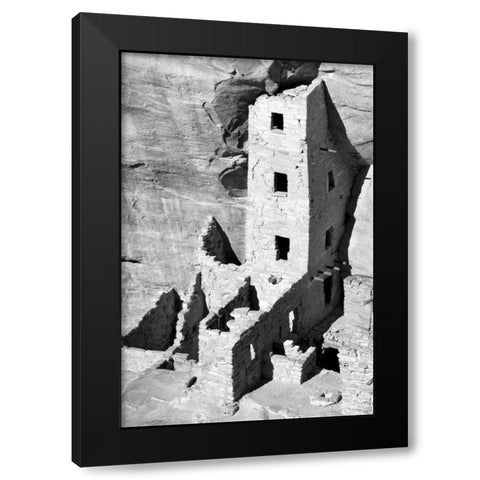 Square Tower House BW Black Modern Wood Framed Art Print by Taylor, Douglas