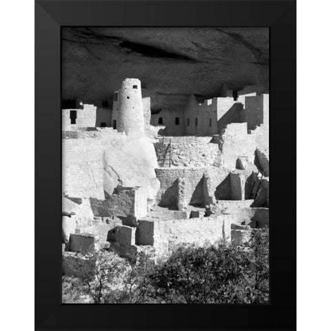 Cliff Palace Pueblo Portrait BW Black Modern Wood Framed Art Print by Taylor, Douglas