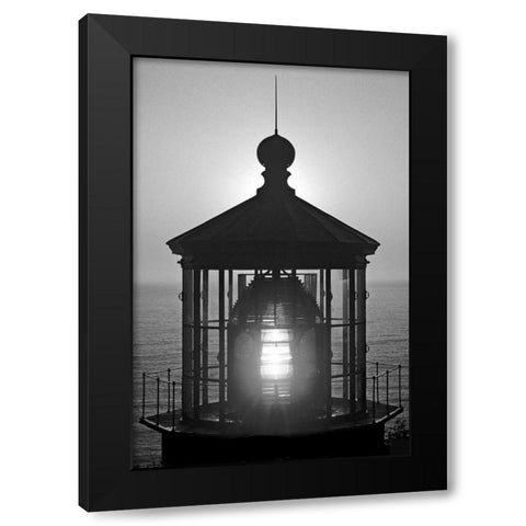 Cape Mears Lighthouse BW Black Modern Wood Framed Art Print by Taylor, Douglas