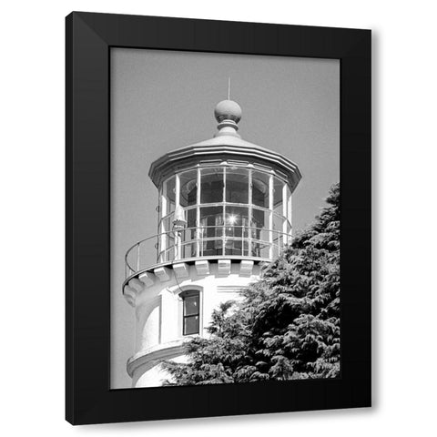 Umpqua River Lighthouse BW Black Modern Wood Framed Art Print by Taylor, Douglas