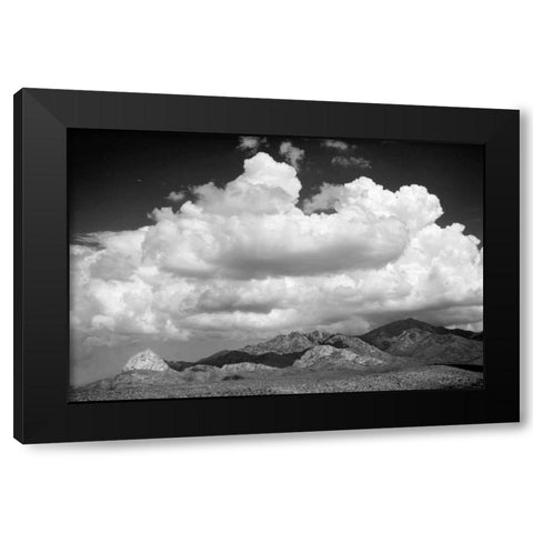 Santa Rita Mountains in August BW Black Modern Wood Framed Art Print by Taylor, Douglas