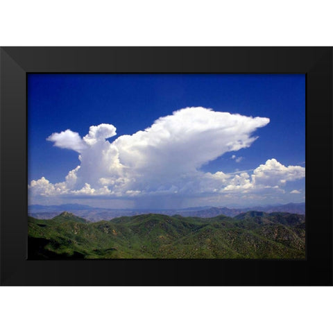 Distant Rain Black Modern Wood Framed Art Print by Taylor, Douglas
