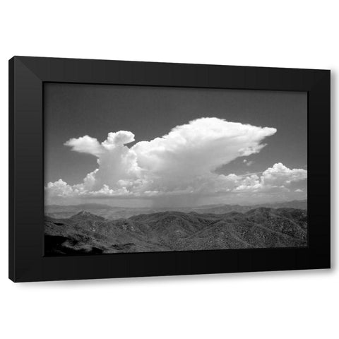 Distant Rain BW Black Modern Wood Framed Art Print with Double Matting by Taylor, Douglas