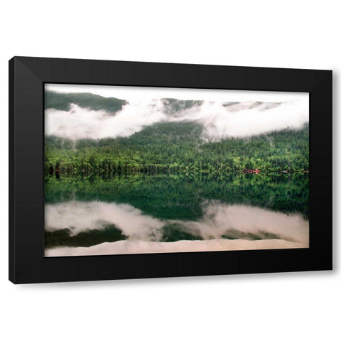 Lake Crescent Clouds Black Modern Wood Framed Art Print with Double Matting by Taylor, Douglas