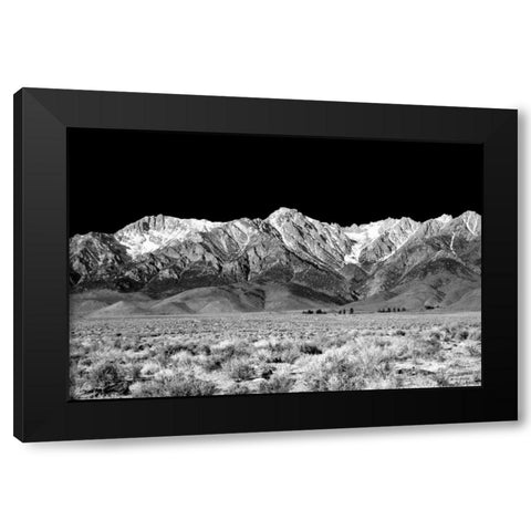 Owens Valley BW Black Modern Wood Framed Art Print with Double Matting by Taylor, Douglas