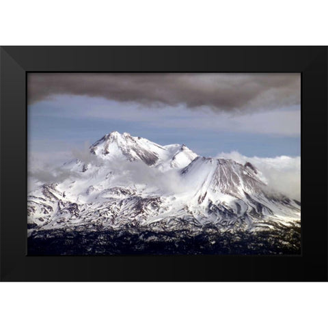 Mt. Shasta Winter Black Modern Wood Framed Art Print by Taylor, Douglas