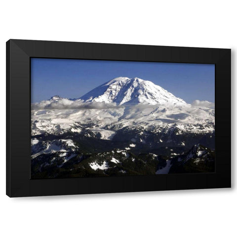 Mt. Rainier North Face Black Modern Wood Framed Art Print with Double Matting by Taylor, Douglas