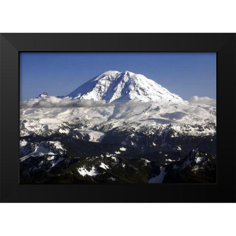 Mt. Rainier North Face Black Modern Wood Framed Art Print by Taylor, Douglas