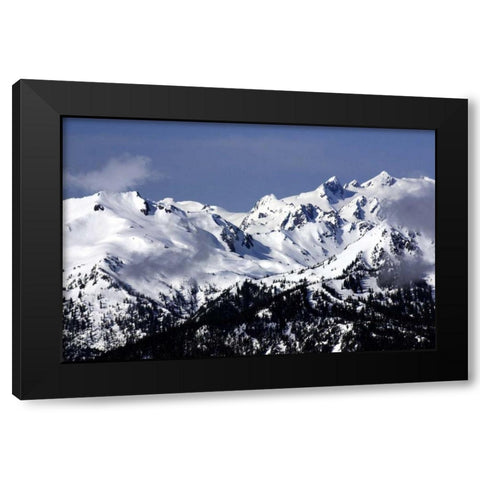 Snowy Olympic Mountains Black Modern Wood Framed Art Print with Double Matting by Taylor, Douglas