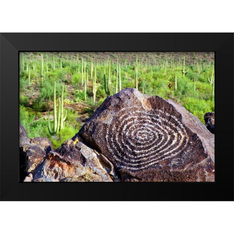 Hohokam Petroglyph Black Modern Wood Framed Art Print by Taylor, Douglas