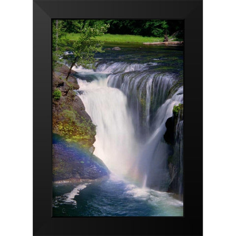 Lewis River Falls Black Modern Wood Framed Art Print by Taylor, Douglas