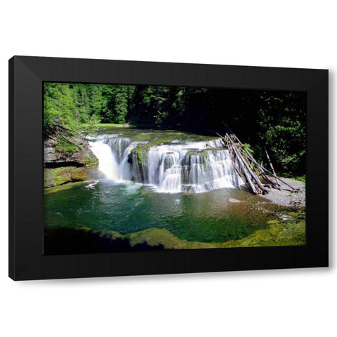 Lewis River Lower Falls Black Modern Wood Framed Art Print with Double Matting by Taylor, Douglas