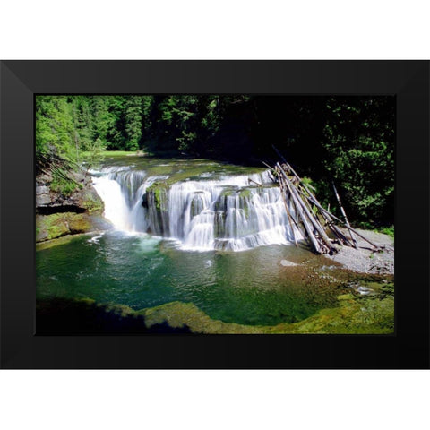 Lewis River Lower Falls Black Modern Wood Framed Art Print by Taylor, Douglas