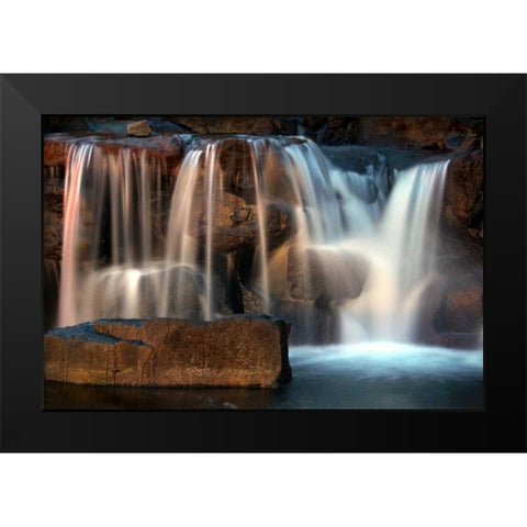 Sunset Waterfall I Black Modern Wood Framed Art Print by Taylor, Douglas