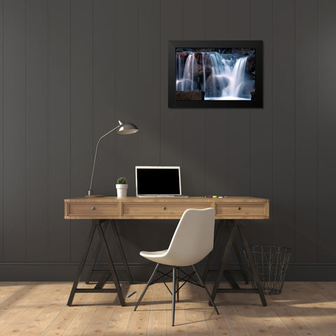 Waterfall at Dusk Black Modern Wood Framed Art Print by Taylor, Douglas