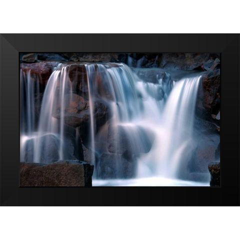 Waterfall at Dusk Black Modern Wood Framed Art Print by Taylor, Douglas