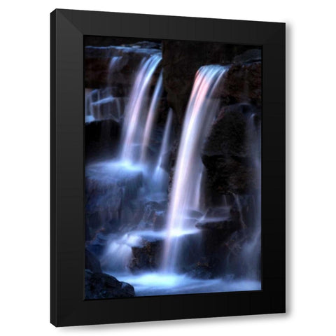 Twilight Waterfall I Black Modern Wood Framed Art Print with Double Matting by Taylor, Douglas