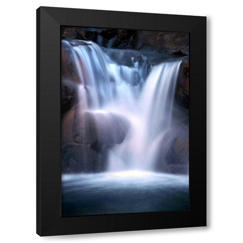 Twilight Waterfall II Black Modern Wood Framed Art Print with Double Matting by Taylor, Douglas