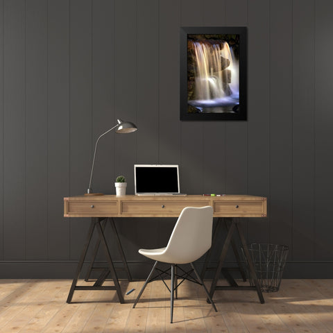 Sunset Waterfall II Black Modern Wood Framed Art Print by Taylor, Douglas