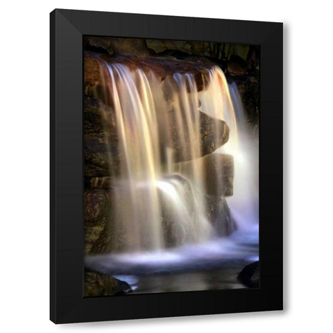 Sunset Waterfall II Black Modern Wood Framed Art Print with Double Matting by Taylor, Douglas