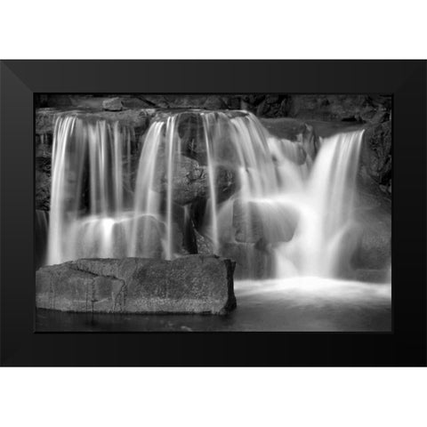 Sunset Waterfall I BW Black Modern Wood Framed Art Print by Taylor, Douglas