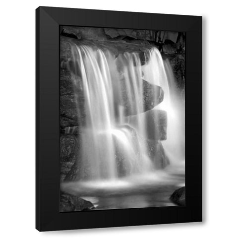 Sunset Waterfall II BW Black Modern Wood Framed Art Print with Double Matting by Taylor, Douglas