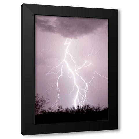 Dancing Lightning Black Modern Wood Framed Art Print with Double Matting by Taylor, Douglas