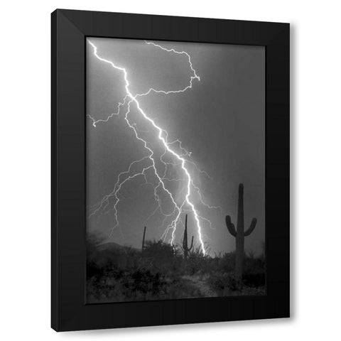 Fire and Rain BW Black Modern Wood Framed Art Print by Taylor, Douglas