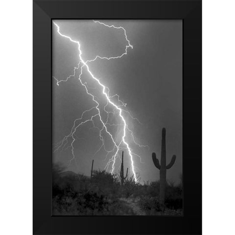 Fire and Rain BW Black Modern Wood Framed Art Print by Taylor, Douglas