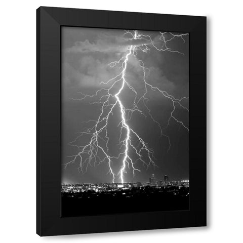 Lightning Portrait BW Black Modern Wood Framed Art Print by Taylor, Douglas