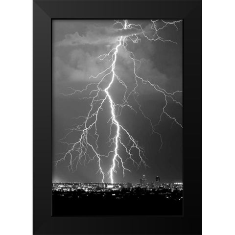 Lightning Portrait BW Black Modern Wood Framed Art Print by Taylor, Douglas