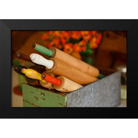 Rolling Pins II Black Modern Wood Framed Art Print by Clayton-Thompson, Philip