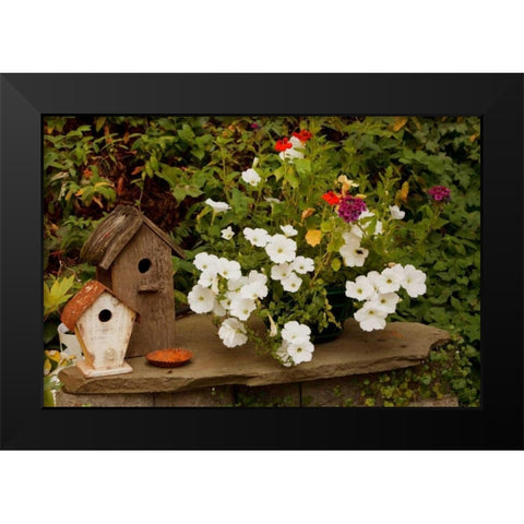 Bird House II Black Modern Wood Framed Art Print by Clayton-Thompson, Philip