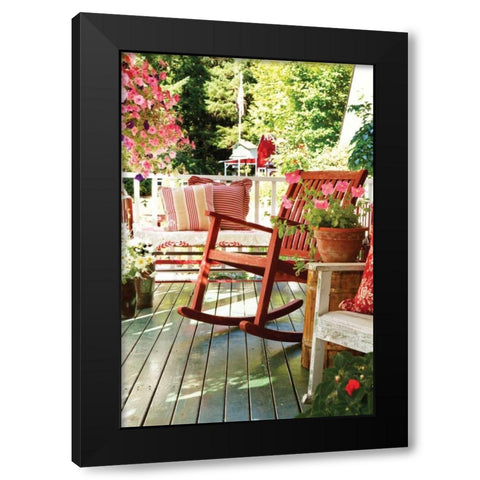 Rocker on the Porch I Black Modern Wood Framed Art Print with Double Matting by Clayton-Thompson, Philip