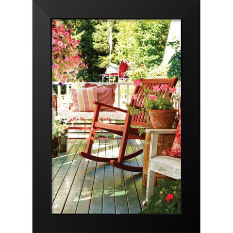Rocker on the Porch I Black Modern Wood Framed Art Print by Clayton-Thompson, Philip