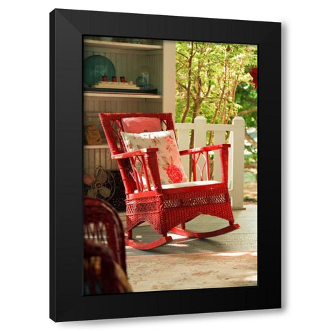 Rocker on the Porch II Black Modern Wood Framed Art Print with Double Matting by Clayton-Thompson, Philip